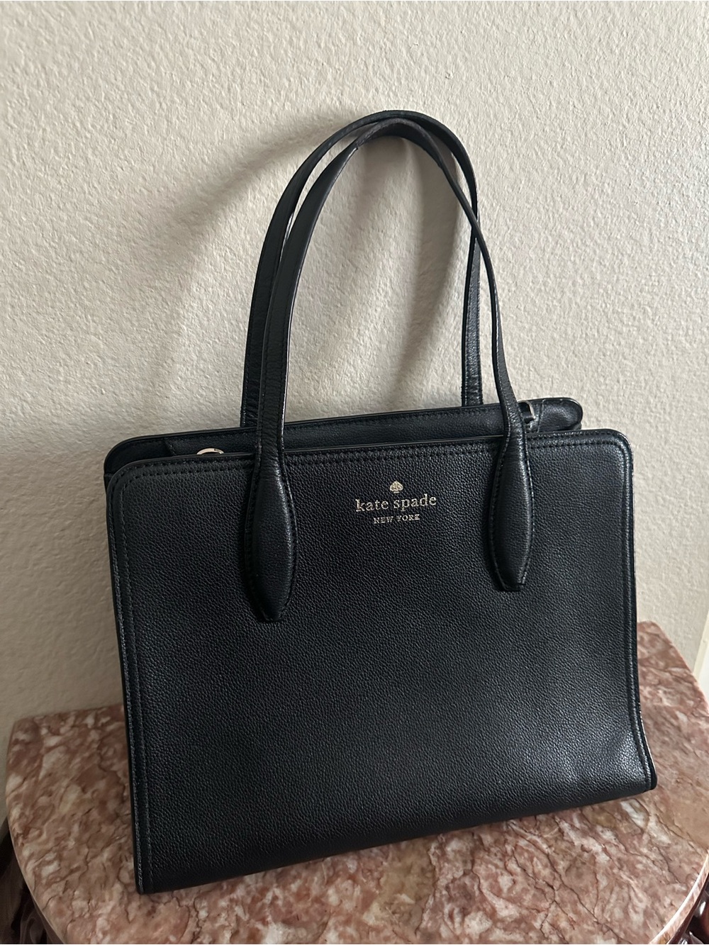 kate spade Black Structured Leather Tote - Picture 1 of 8